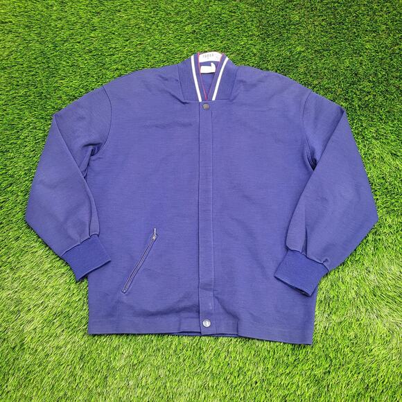 Vintage 90s Trevira MOD Wool Cardigan Large 23x27 Blue - Picture 1 of 16